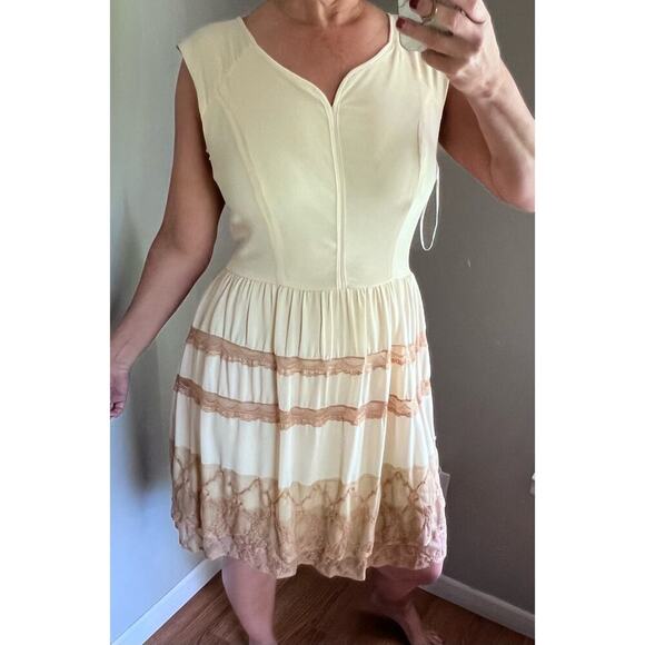 Gibson Latimer Size 8 Womens Tiered Dress Cream Lace Sleeveless-Not For Sale - Picture 1 of 17